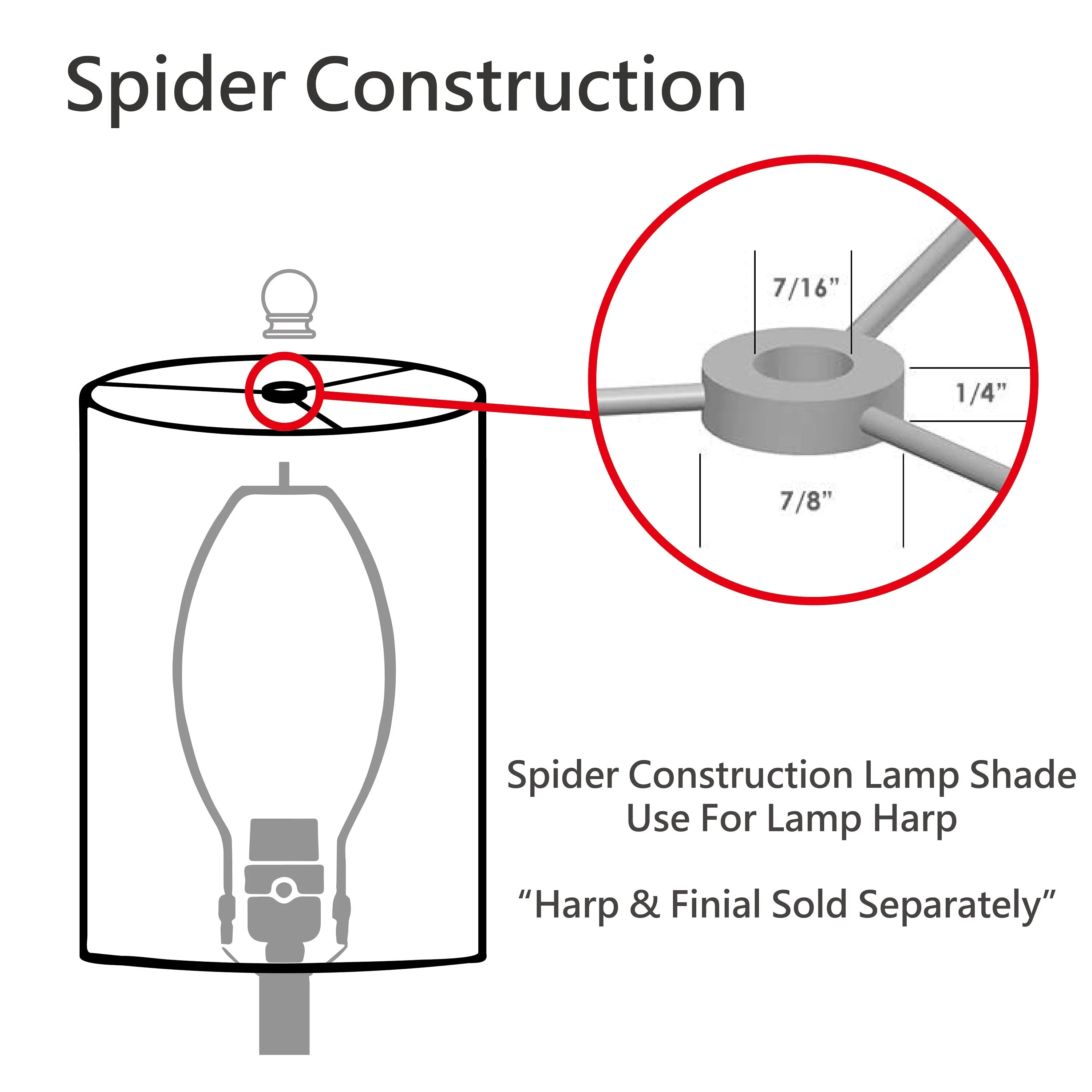 # 30167 Transitional Bell Shape Spider Construction Lamp Shade in Beige, 12" wide (6" x 12" x 9-1/2")