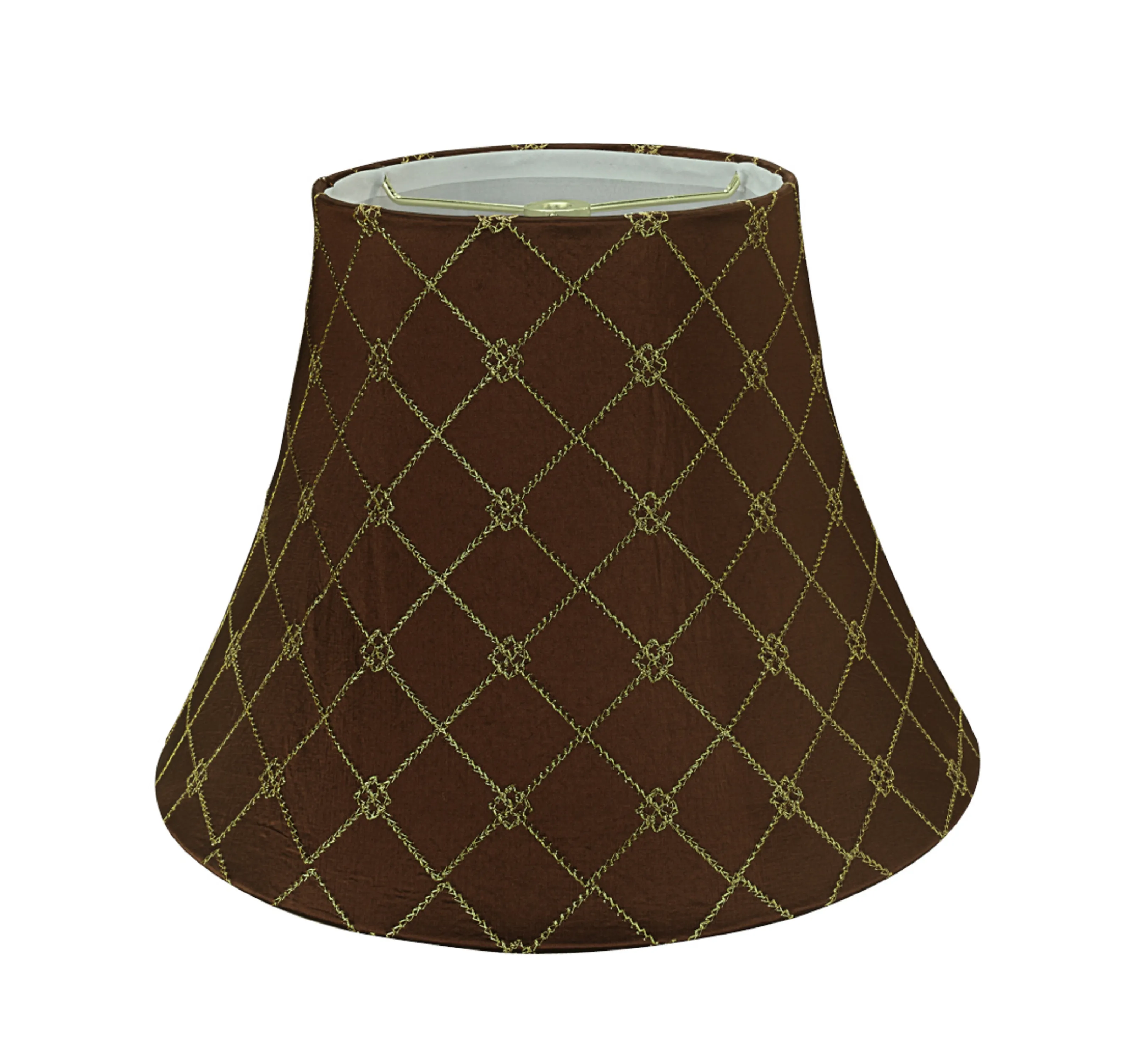 # 30221, Transitional Bell Shaped Spider Construction Lamp Shade in Brown, 13" wide (7" x 13" x 9 1/2")