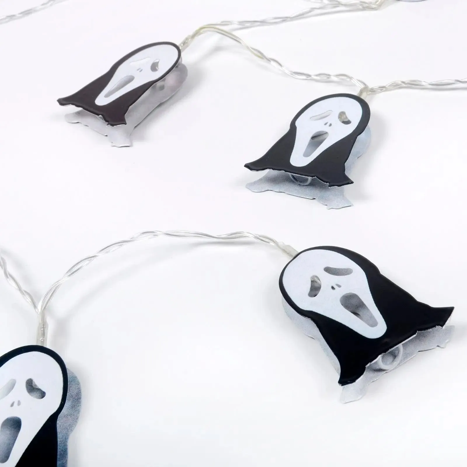 10 Ghost Face String Lights LED Halloween Party Decorations