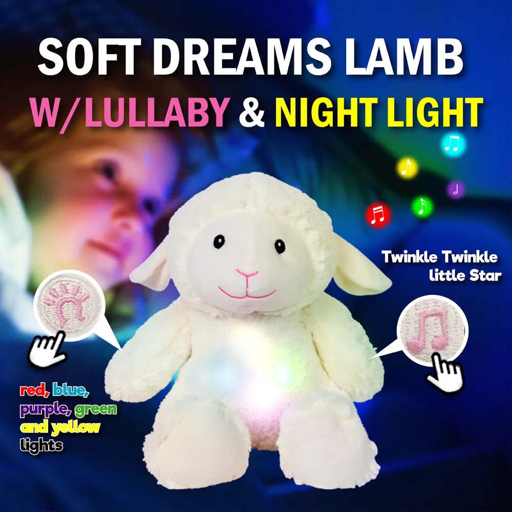 10" Soft Dreams Lamb w/Lullaby & Night Light (91048)