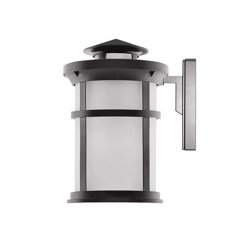 11.5W Outdoor LED Wall Lantern - Oil Rubbed Bronze Aluminum Die Cast & Frosted Glass Lens - 1050 Lm