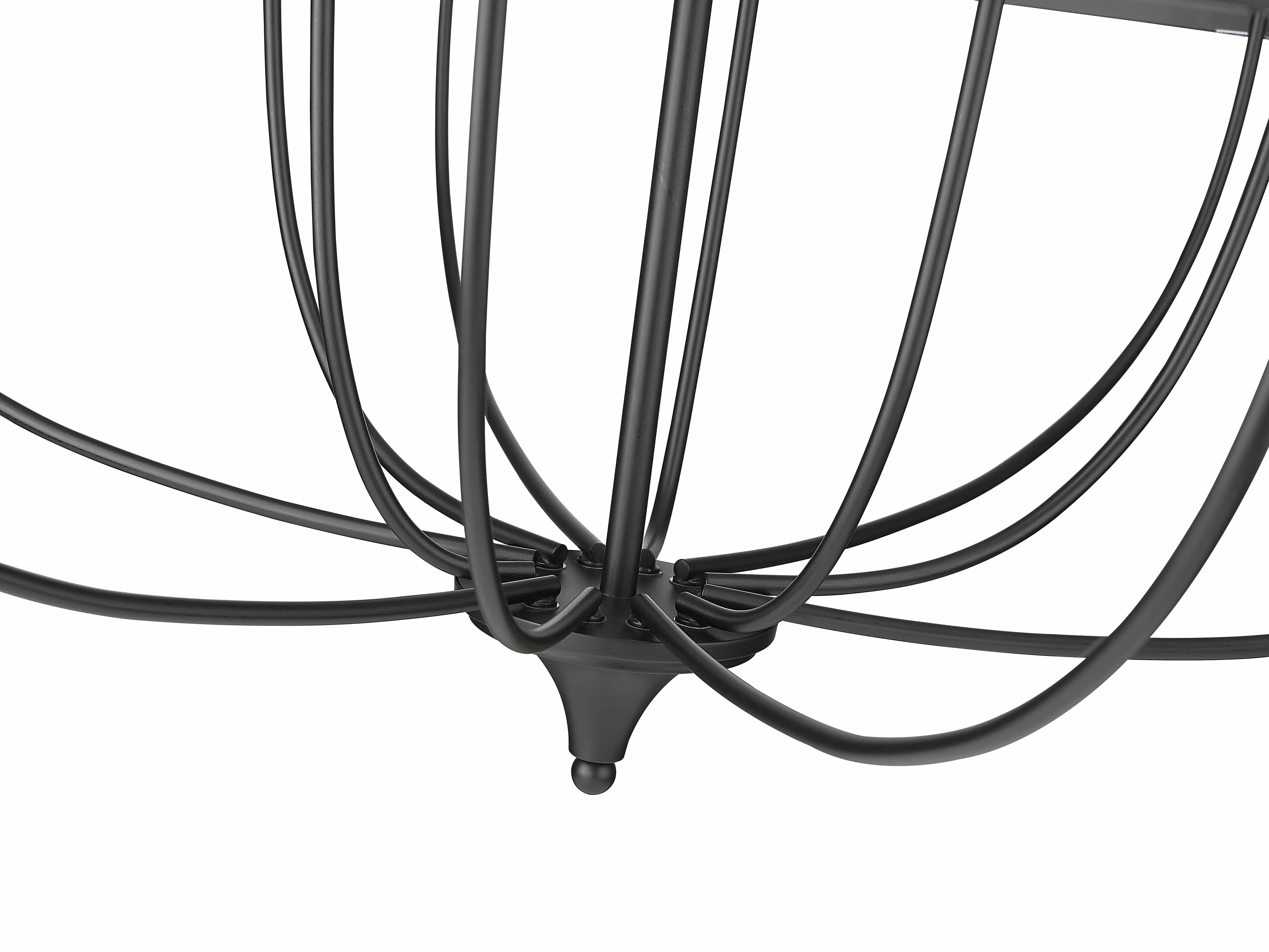 12 Lamps Emery Chandelier - Matte Black - 40.2in Diameter - E12 Candelabra Base
