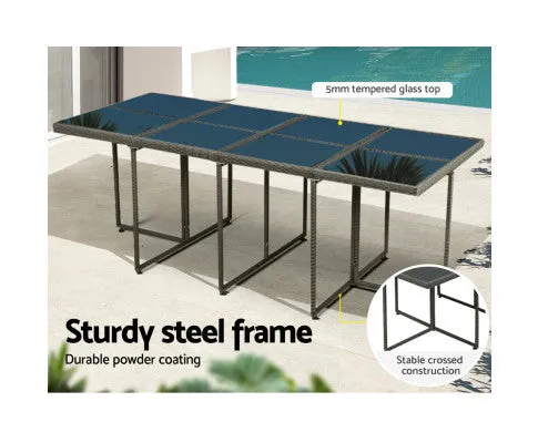13 PCS Outdoor Dining Set Table Chairs Patio Lounge Setting Furniture