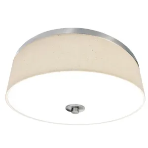 18" LED Fabric Drum Fixture, 1800 Lumens, 35W, CCT Selectable, 120V, Brushed Nickel Finish