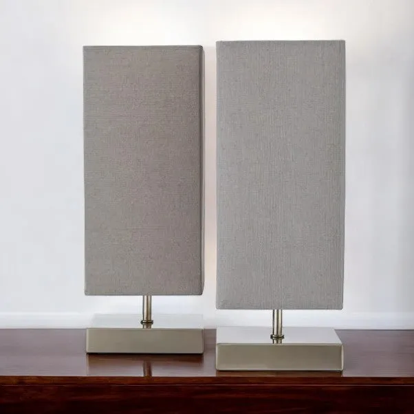 2 Pack Silver Touch Table Lamps