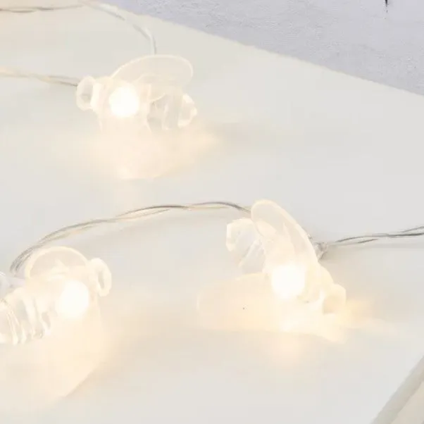 20 White Bumblebee LED String Lights 2.2M