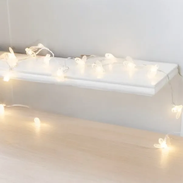 20 White Bumblebee LED String Lights 2.2M