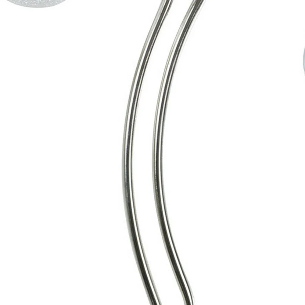 30 Inch Table Lamp, Accent LED Light, Globe Glass Shade, Round Base, Nickel By Casagear Home