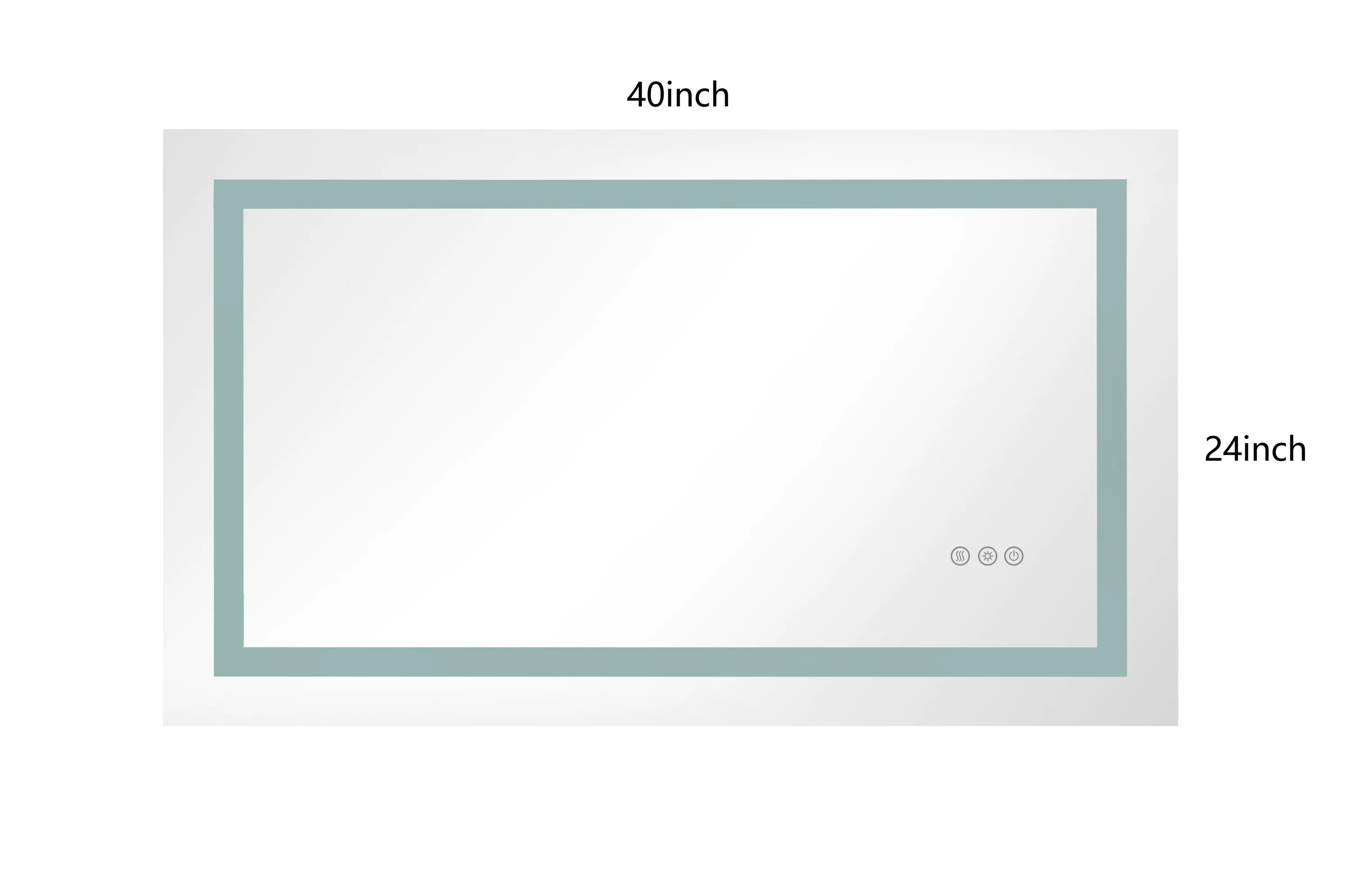 40*24 LED Lighted Bathroom Wall Mounted Mirror with High Lumen Anti-Fog Separately Control Dimmer Function