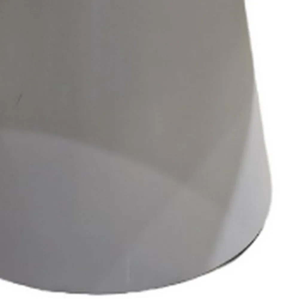 42 Inch Dining Table, Lacquer Round Tabletop, Pedestal Metal Base, White By Casagear Home