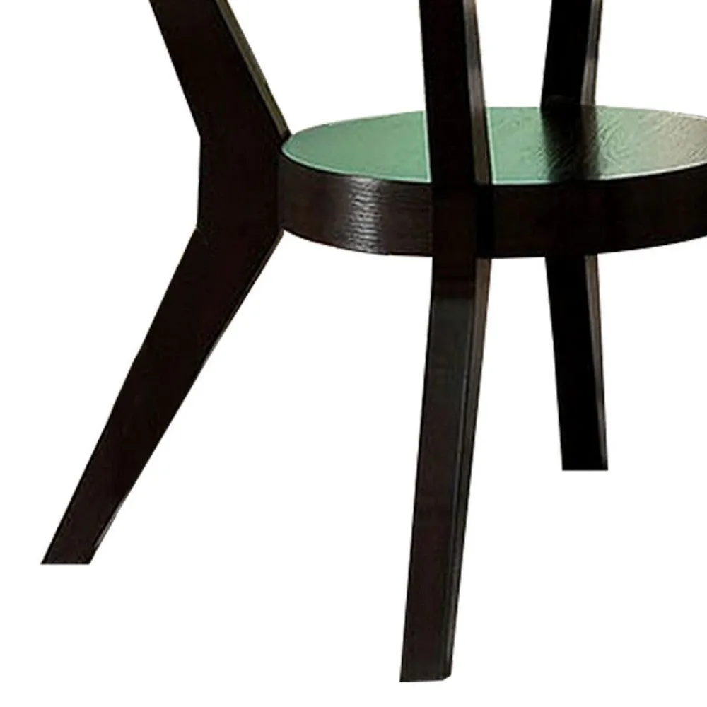 48" Modern Round Dining Table with Bottom Shelf, Brown By Casagear Home