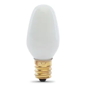 4W Soft White (2700K) C7 Shape E12 Candelabra Base White Incandescent Dimmable Night Light (4-Pack)