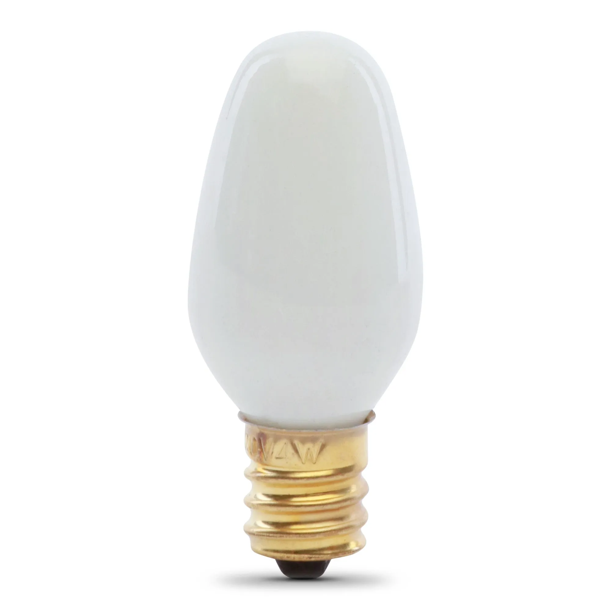 4W Soft White (2700K) C7 Shape E12 Candelabra Base White Incandescent Dimmable Night Light (4-Pack)