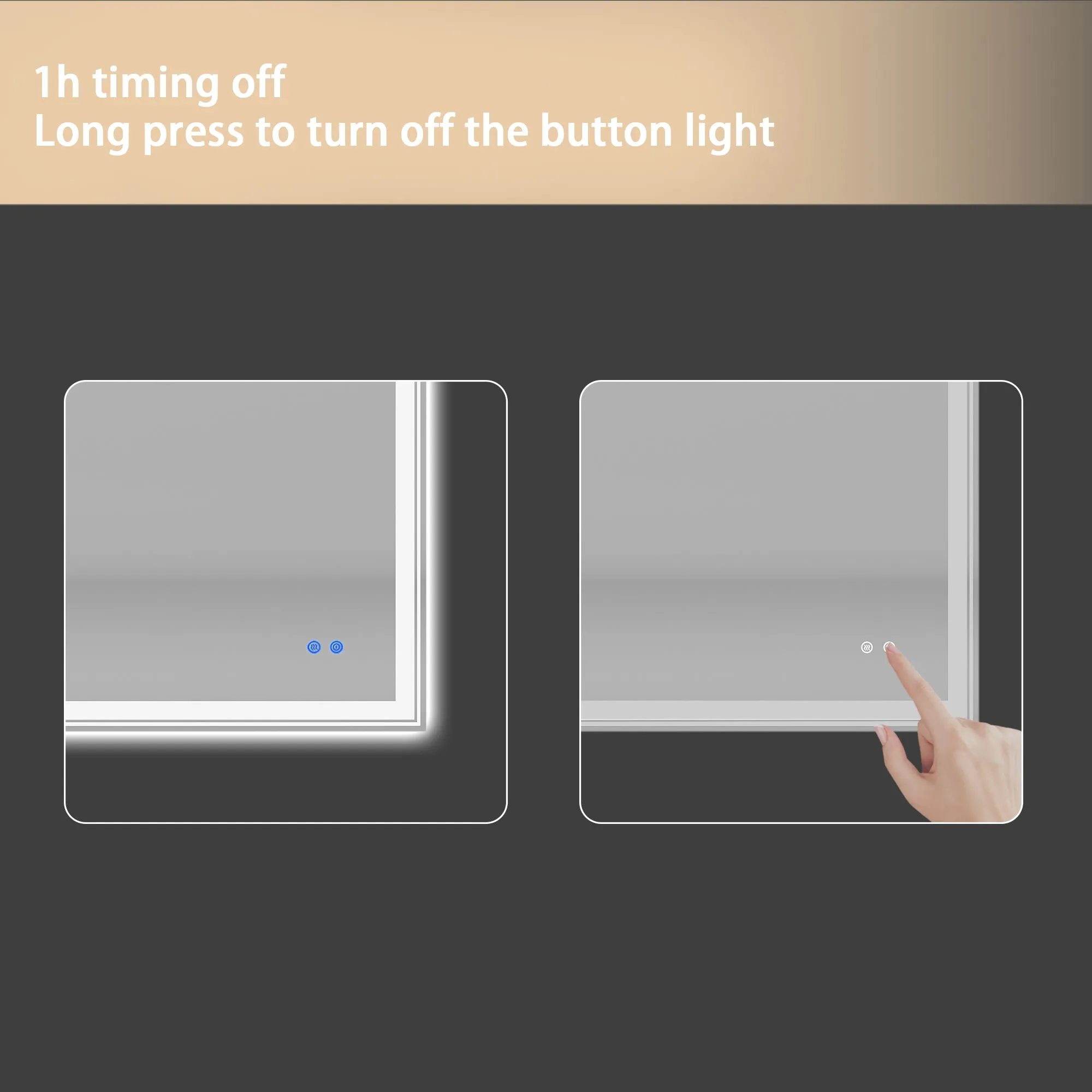 55×36 inch LED-Lit bathroom mirror, wall mounted anti-fog memory Large Adjustable Brightness front and back light Rectangular Vanity mirror