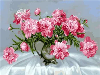 5D Diy Diamond Painting Cross Stitch Red Floral Vase Crystal Needlework Diamond Embroidery Flower Full Square Diamond Decorative
