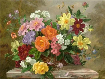 5D Diy Diamond Painting Cross Stitch Red Floral Vase Crystal Needlework Diamond Embroidery Flower Full Square Diamond Decorative