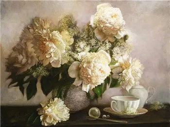 5D Diy Diamond Painting Cross Stitch Red Floral Vase Crystal Needlework Diamond Embroidery Flower Full Square Diamond Decorative