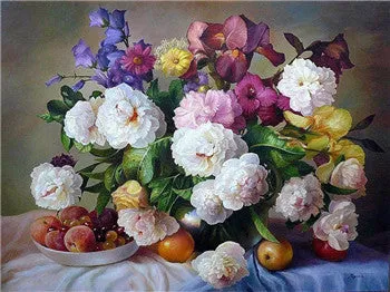 5D Diy Diamond Painting Cross Stitch Red Floral Vase Crystal Needlework Diamond Embroidery Flower Full Square Diamond Decorative