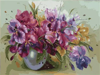 5D Diy Diamond Painting Cross Stitch Red Floral Vase Crystal Needlework Diamond Embroidery Flower Full Square Diamond Decorative