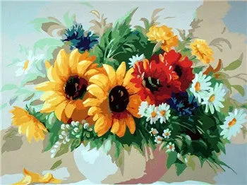 5D Diy Diamond Painting Cross Stitch Red Floral Vase Crystal Needlework Diamond Embroidery Flower Full Square Diamond Decorative