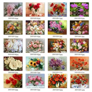 5D Diy Diamond Painting Cross Stitch Red Floral Vase Crystal Needlework Diamond Embroidery Flower Full Square Diamond Decorative