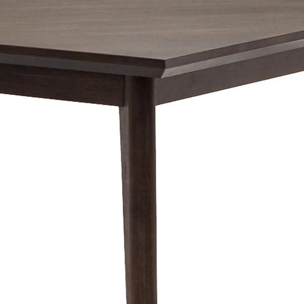 83 Inch Rectangular Mid Century Wooden Dining Table, Brown By Casagear Home