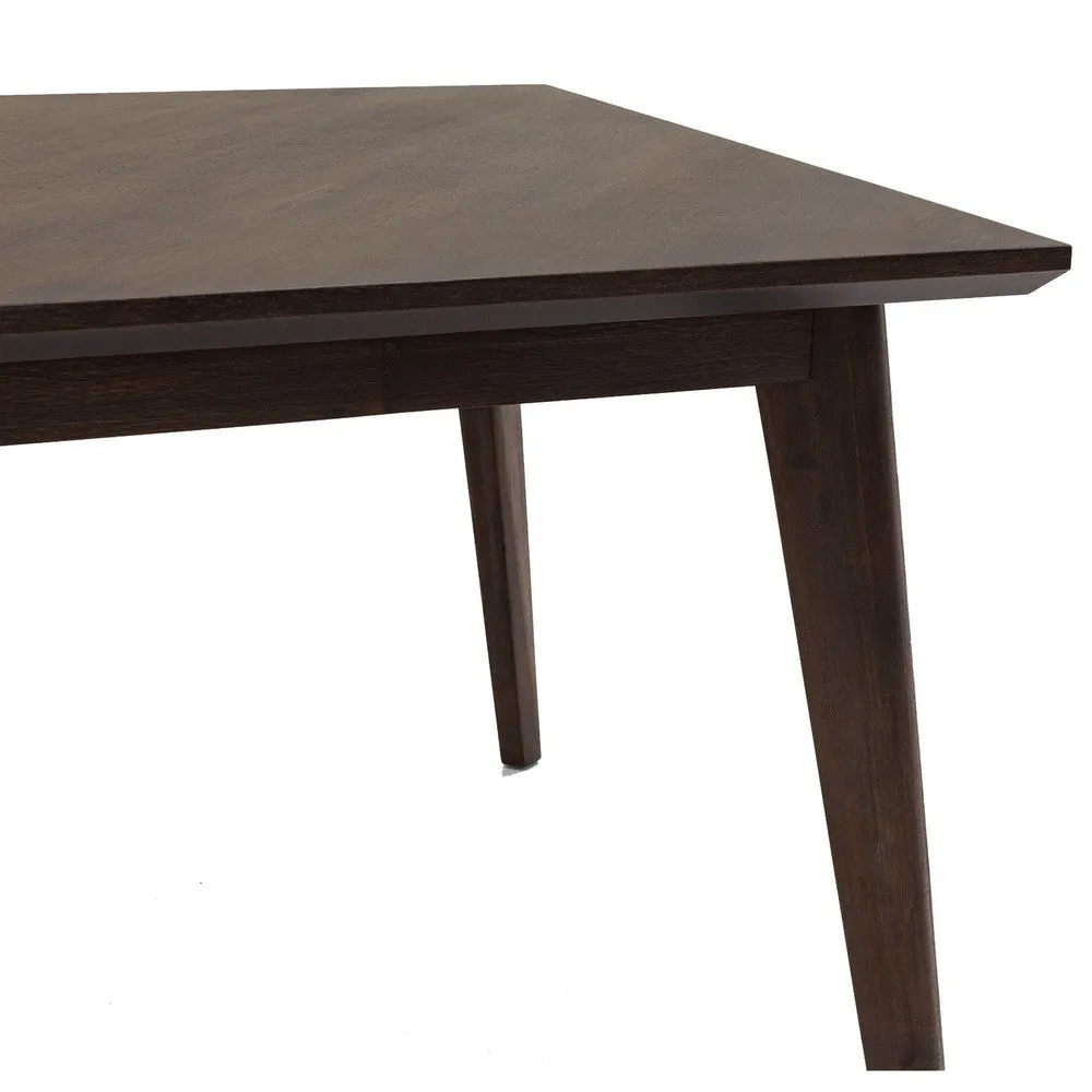 83 Inch Rectangular Mid Century Wooden Dining Table, Brown By Casagear Home