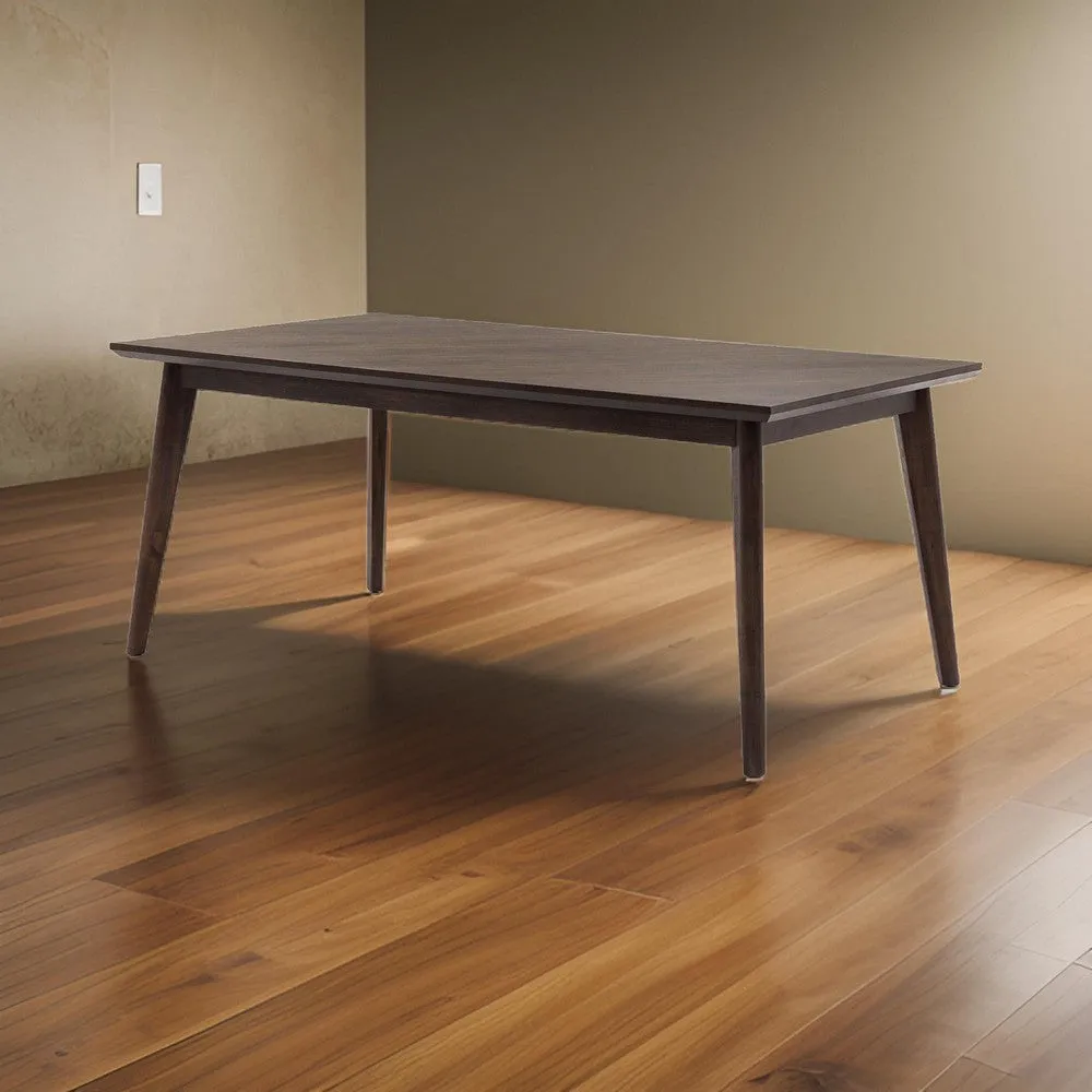 83 Inch Rectangular Mid Century Wooden Dining Table, Brown By Casagear Home