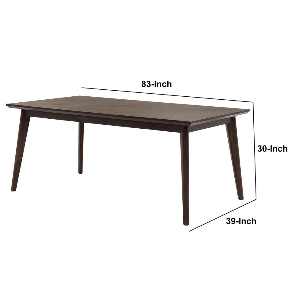 83 Inch Rectangular Mid Century Wooden Dining Table, Brown By Casagear Home