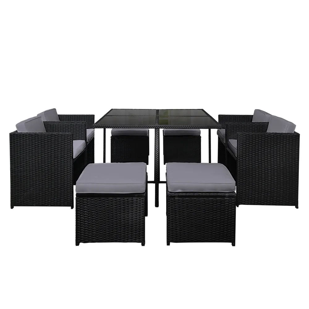 9-Piece UV Resistant Wicker Outdoor Dining Set - Gardeon