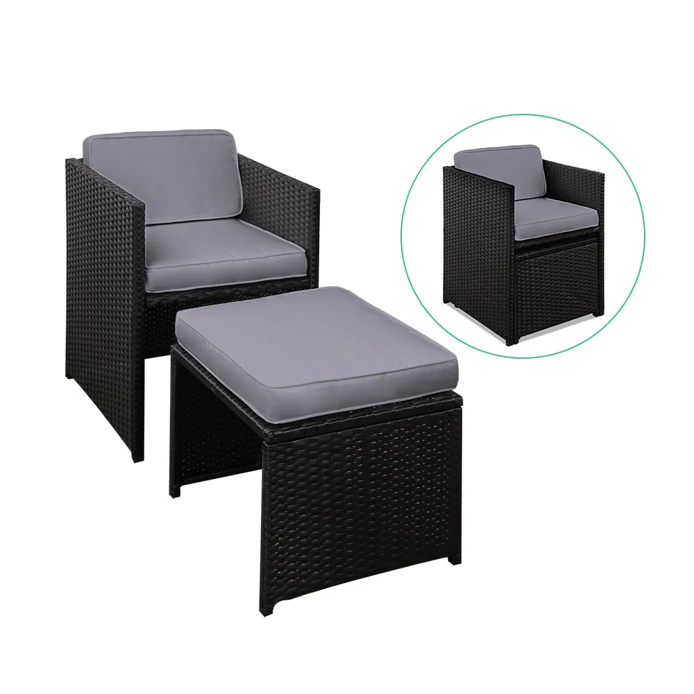 9-Piece UV Resistant Wicker Outdoor Dining Set - Gardeon