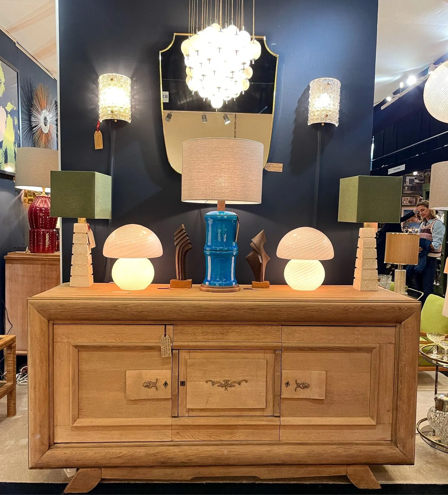 A pair of large 1970s Italian grooved travertine lamps with brass fittings and new bespoke shades