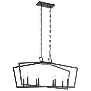 Abbotswell 42 in. 8 Lights Chandelier Black Finish