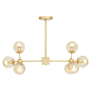 Abira Eight Bulb Gold Finish Pendant Light
