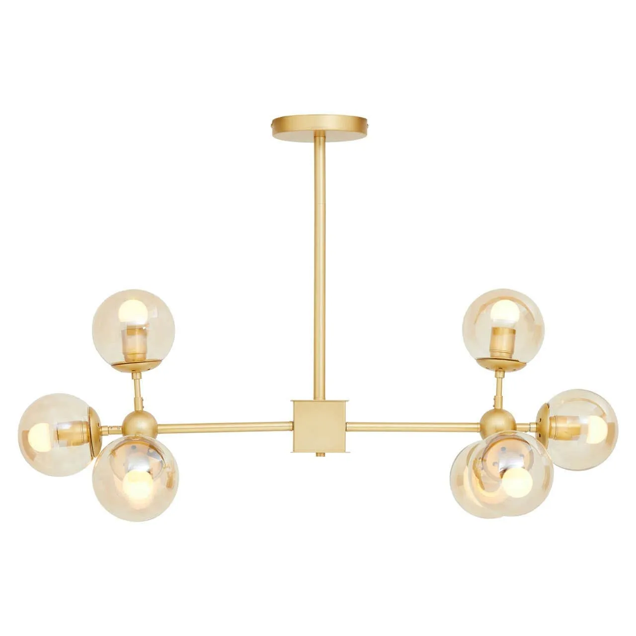 Abira Eight Bulb Gold Finish Pendant Light