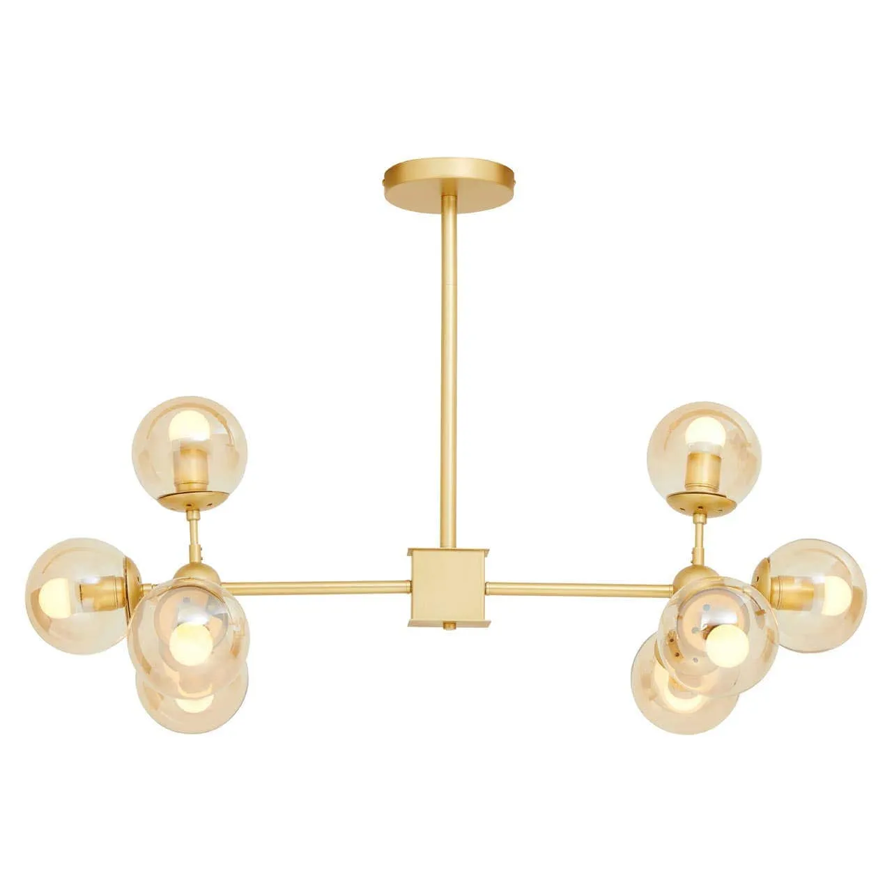 Abira Eight Bulb Gold Finish Pendant Light
