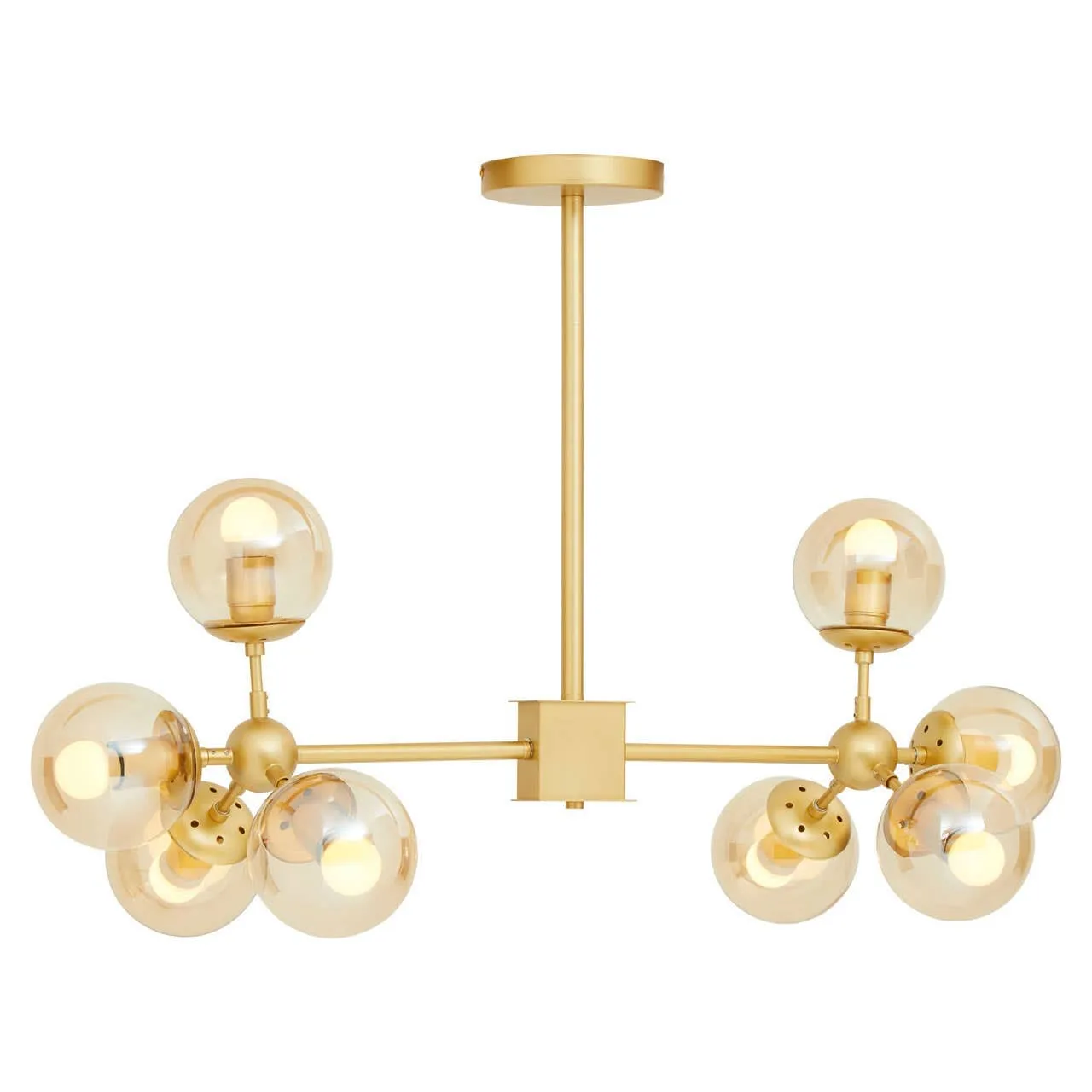 Abira Eight Bulb Gold Finish Pendant Light