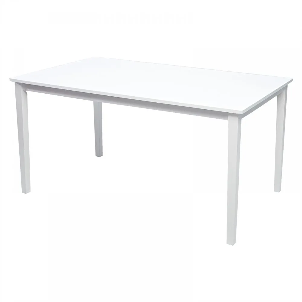 AFT Solid Wood Dining Table, 6 Seater - White