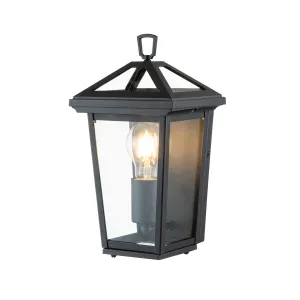 Alford Place 1 Light Half Lantern - Museum Black E27 IP44