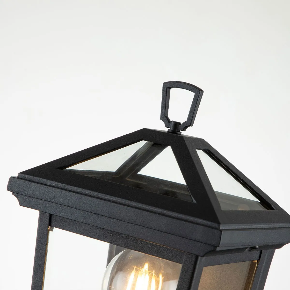 Alford Place 1 Light Half Lantern - Museum Black E27 IP44