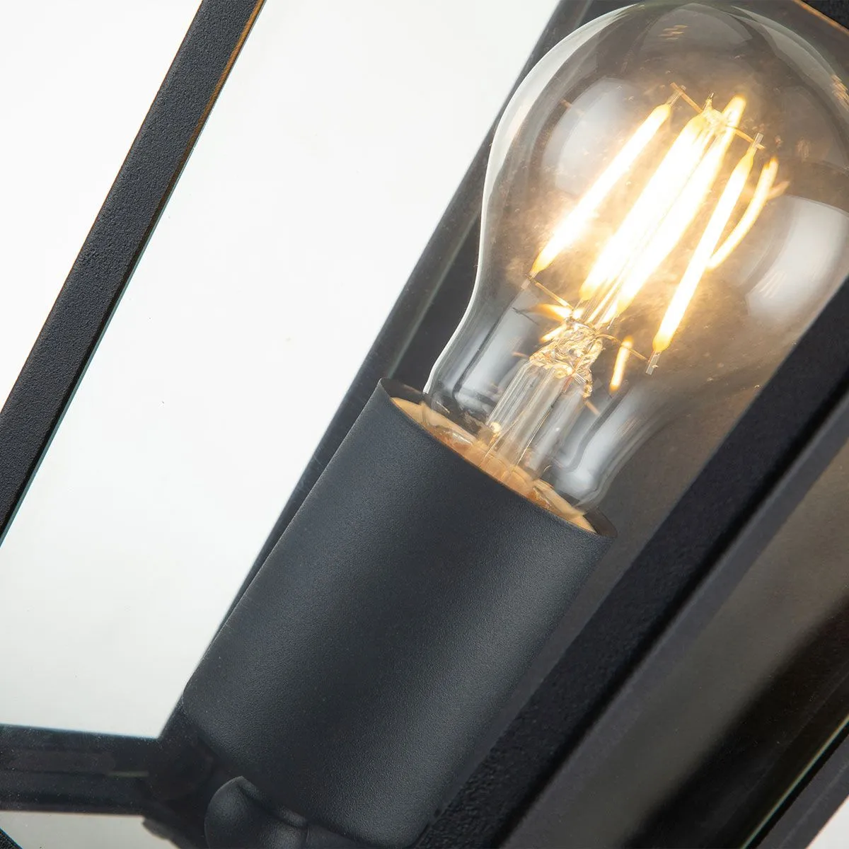 Alford Place 1 Light Half Lantern - Museum Black E27 IP44