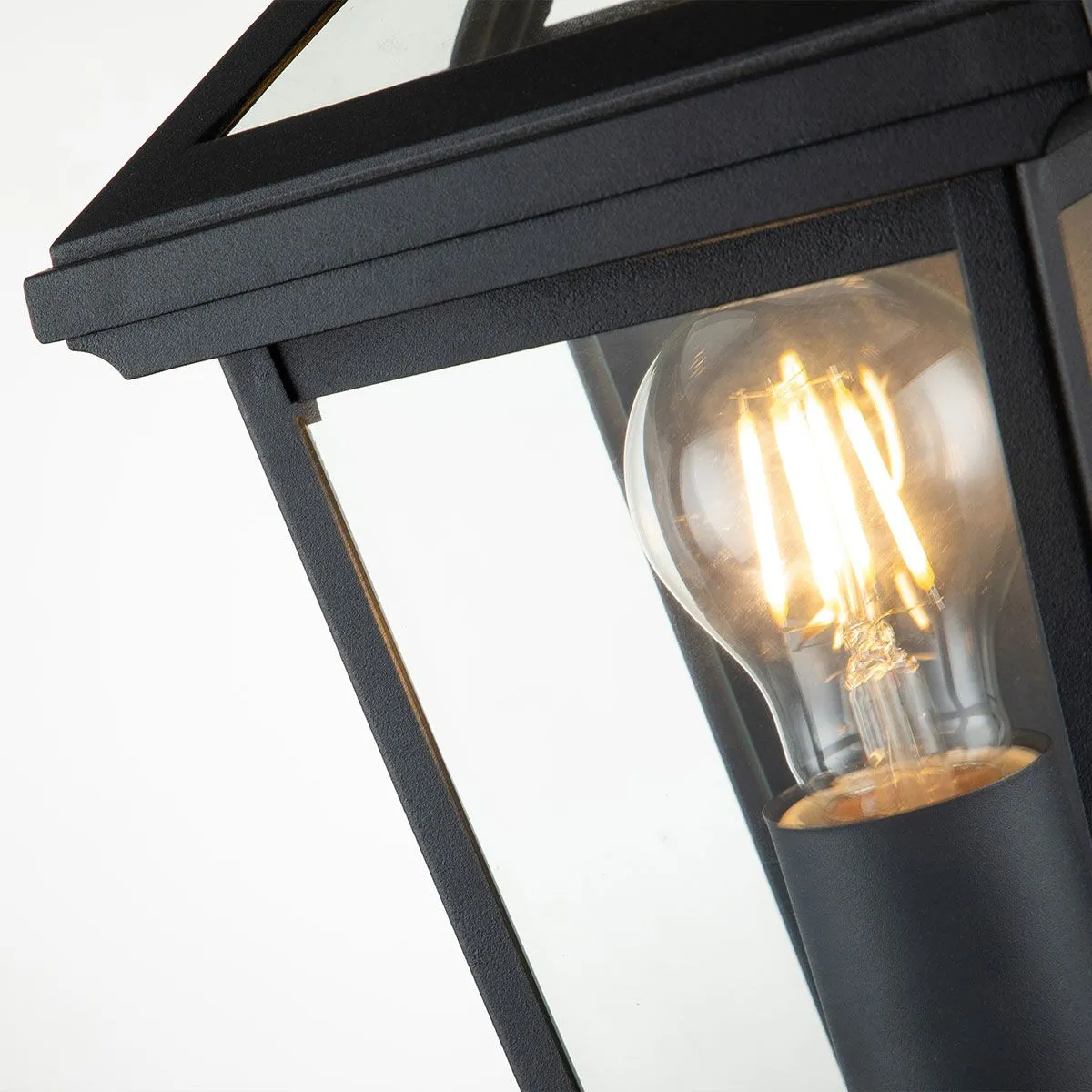 Alford Place 1 Light Half Lantern - Museum Black E27 IP44