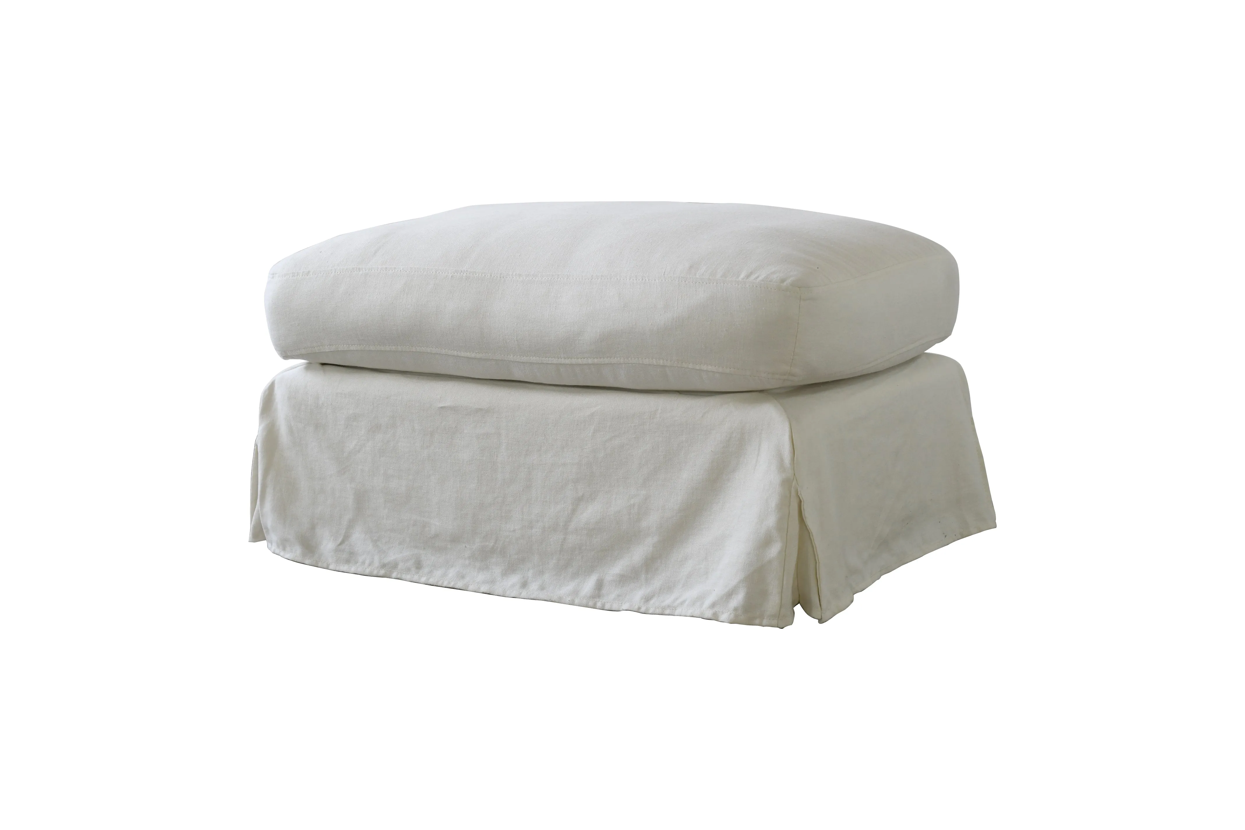 Alice | Bench Footstool Extra Loose Cover | Marque Ivory