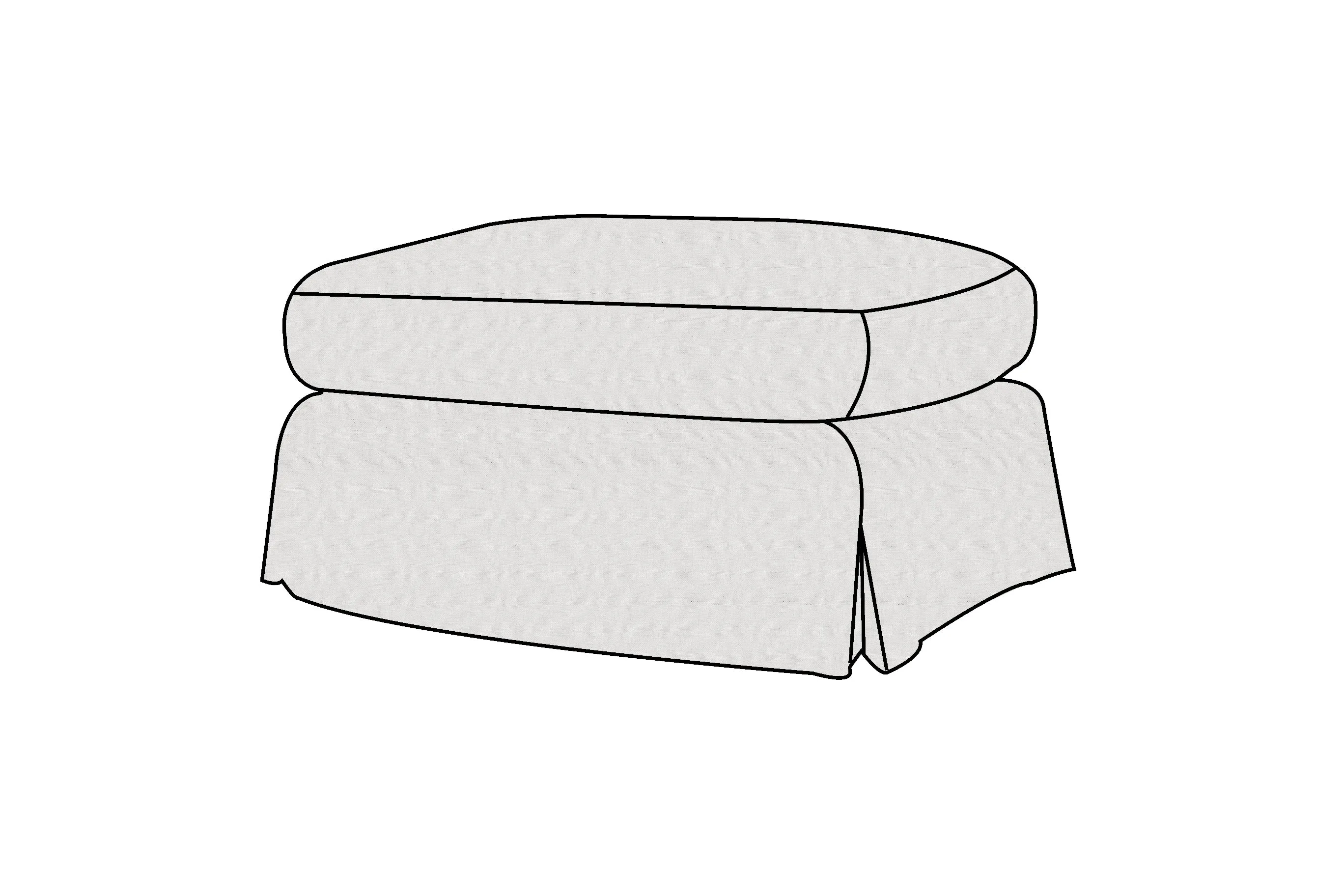 Alice | Bench Footstool Extra Loose Cover | Marque Ivory