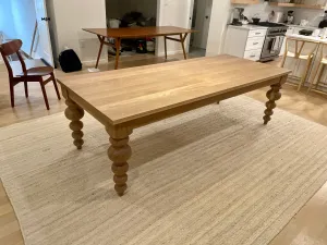 Alice Turned Leg Dining Table - White Oak - Natural Finish