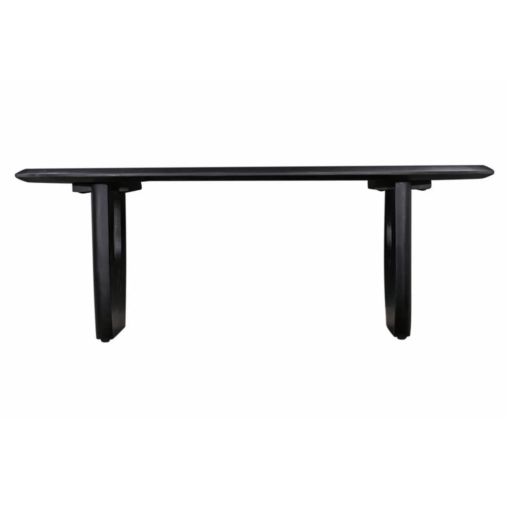 Alix Dining Table, 87 Inch Rectangular Solid Acacia Wood Top, Black By Casagear Home