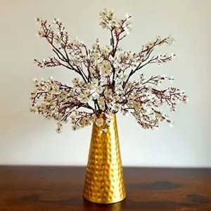 All Indian Art Gold Flower Vase for Home Decor | Decorative Vintage Table Gold Flower Vase for Home Decoration | Copper Home Decor Vase Items for Living Room (Flowers Not Included)