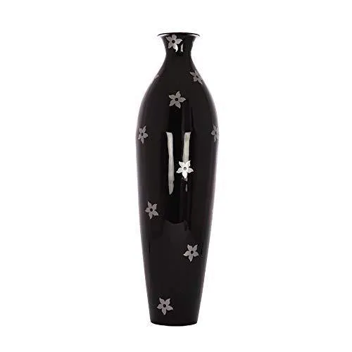 Alnico Decor Metal Flower Vase (Black_26 Inch)