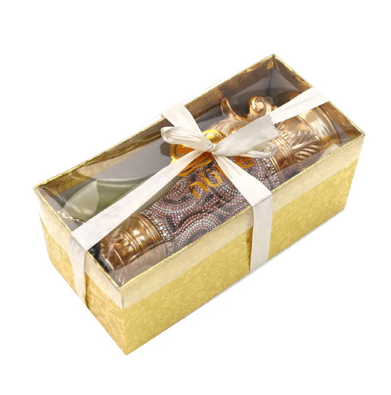 Ambrose Gold Plated Crystal Embellished Ceramic Vase (5.5 In. x 4 In. x 9.5 In.)