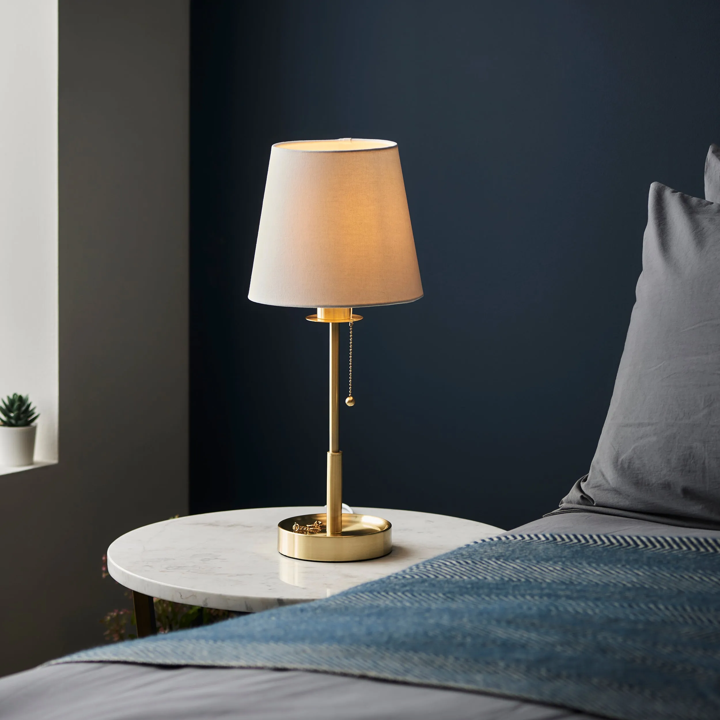 Amos Westminster Table Lamp Satin Brass